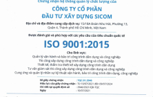 SICOM ĐẠT CHỨNG NHẬN ISO 9001:2015